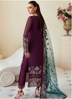 Sky cashmere Dastoor 3 Piece Chiffon Dress  - Image 4