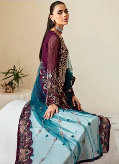 Sky cashmere Dastoor 3 Piece Chiffon Dress  - Image 2