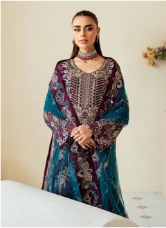 Sky cashmere Dastoor 3 Piece Chiffon Dress  - Image 3