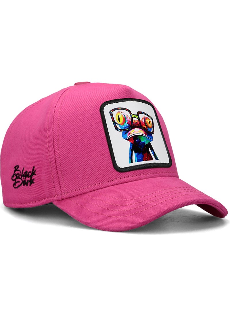 Black Börk BlackBörk V1 Kids Baseball Chameleon - Pink Children's Hat (Cap) with 3 Code Logo  - Image 1