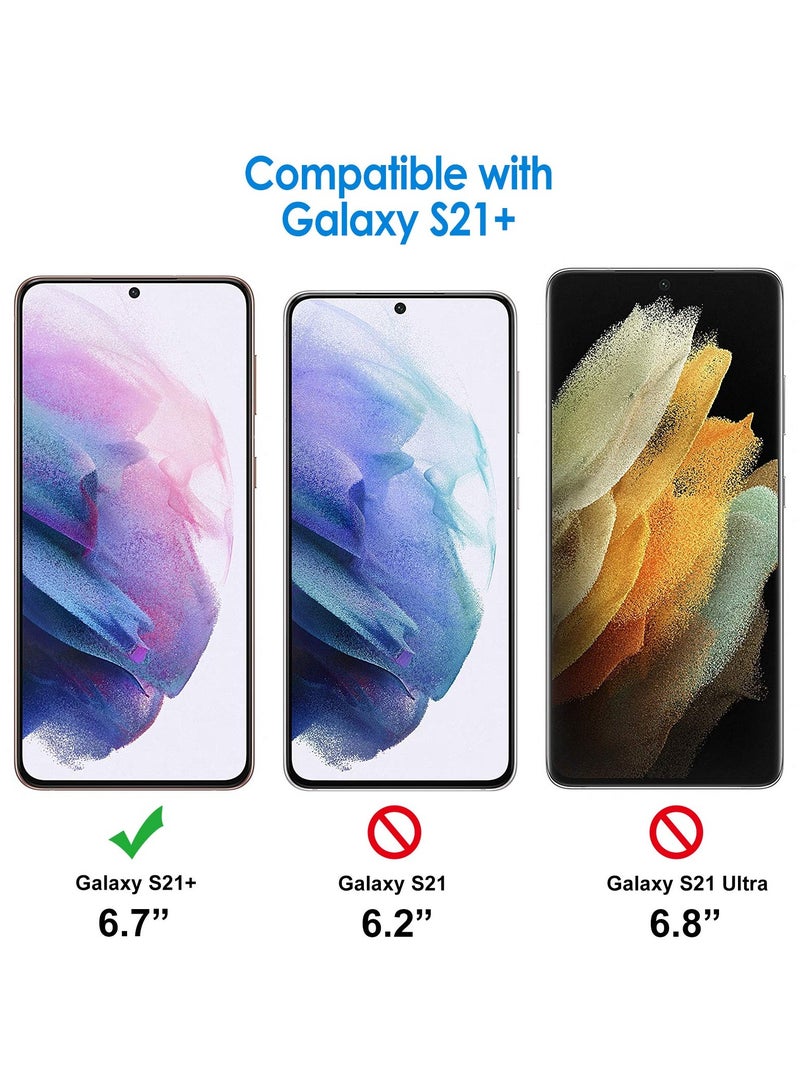 جي تيك واقي شاشة متوافق مع سامسونج جالاكسي S21 بلس S21 بلس 6.7 بوصة عالي الوضوح مرن من مادة البولي يوريثان اللدن بالحرارة 2 حزمة - Image 2