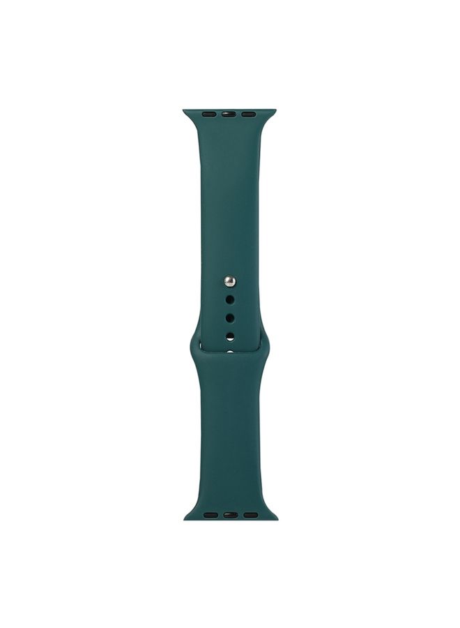 Replacement Strap For Apple Watch Series 9&8&7 41mm / SE 3&SE 2&6&SE&5&4 40mm / 3&2&1 38mm Silicone Watch Band, Short Section Female Dark Green 