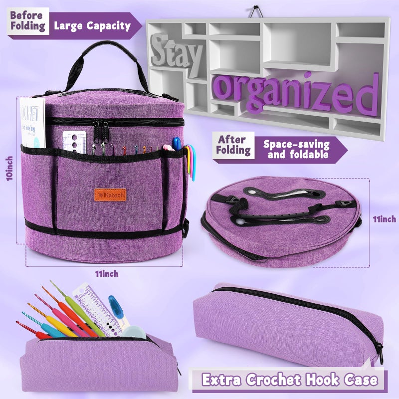 Katech Crochet Kit for Beginners, Beginner Crochet Kit for Adults-Crochet Kits Includes Crochet Hooks Knitting Bag Crochet Yarn for Crocheting Instruction Knitting Kit Crochet Supplies Gift - Image 4
