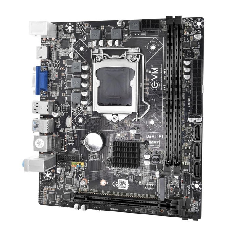 EVM H310 DDR4 Motherboard | LGA1151 Socket | Intel 8th/9th Gen Support | Dual Channel DDR4 2666MHz | 4 SATA | PCIe x16/x1 | USB 2.0 | Gigabit LAN | Micro ATX | 3 Year Warranty (EVMH310G) - Image 2