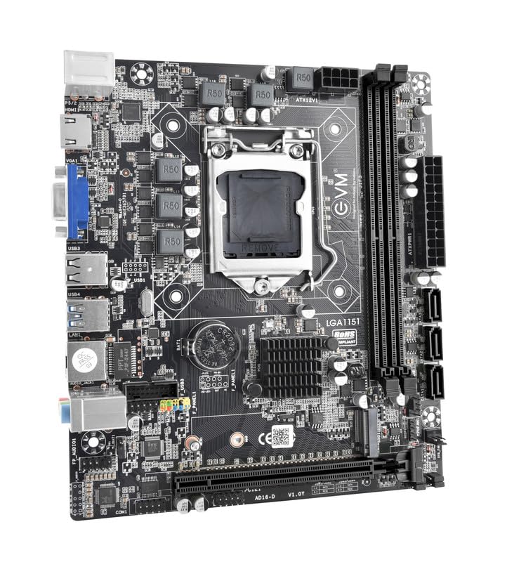 EVM H310 DDR4 Motherboard | LGA1151 Socket | Intel 8th/9th Gen Support | Dual Channel DDR4 2666MHz | 4 SATA | PCIe x16/x1 | USB 2.0 | Gigabit LAN | Micro ATX | 3 Year Warranty (EVMH310G) - Image 3