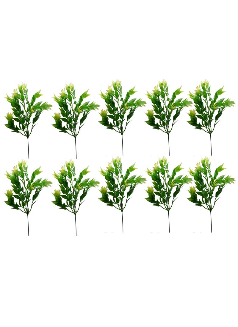 DecoreBugs DecoreBugs Artificial Plants Leave Sticks Set of 10 Pack Small Plants for Home Decor Office Decor Restaurants Gifts DB8123  - Image 2