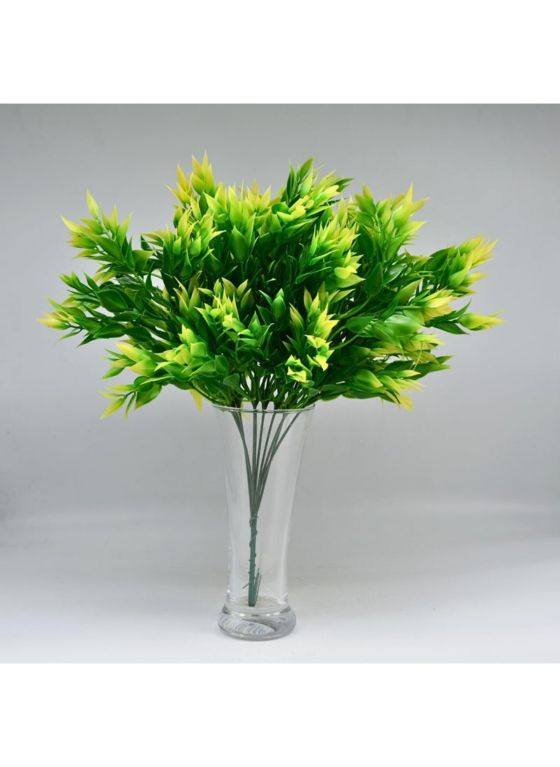 DecoreBugs DecoreBugs Artificial Plants Leave Sticks Set of 10 Pack Small Plants for Home Decor Office Decor Restaurants Gifts DB8123  - Image 1