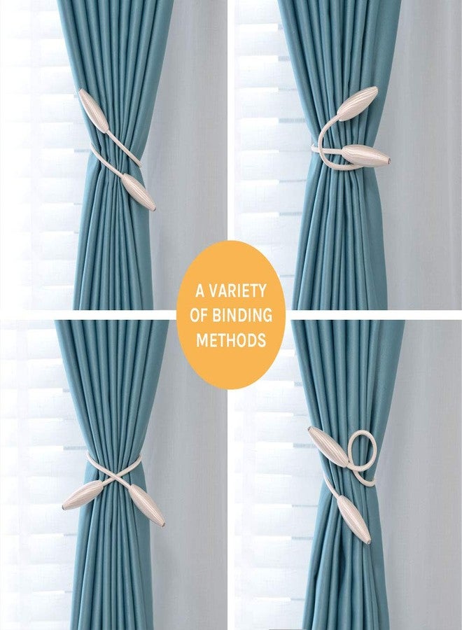 NICEEC 2 Pack Curtain Tiebacks Creative Decorative Window DTwist Tie Backs European Style Random Modelling Curtain Holdbacks for Home and Office Window Drapries(Creamy White) - Image 5
