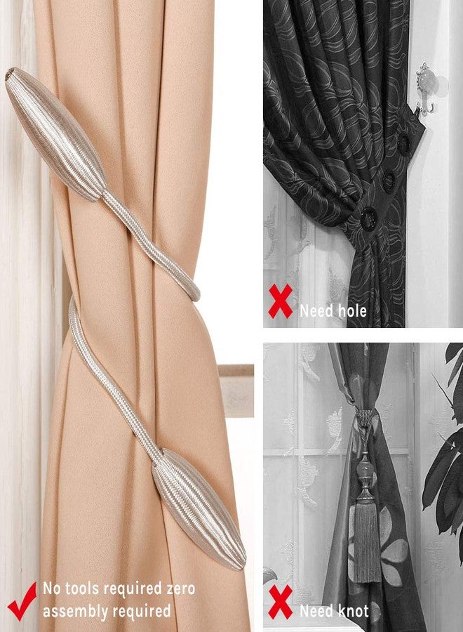 NICEEC 2 Pack Curtain Tiebacks Creative Decorative Window DTwist Tie Backs European Style Random Modelling Curtain Holdbacks for Home and Office Window Drapries(Creamy White) - Image 4