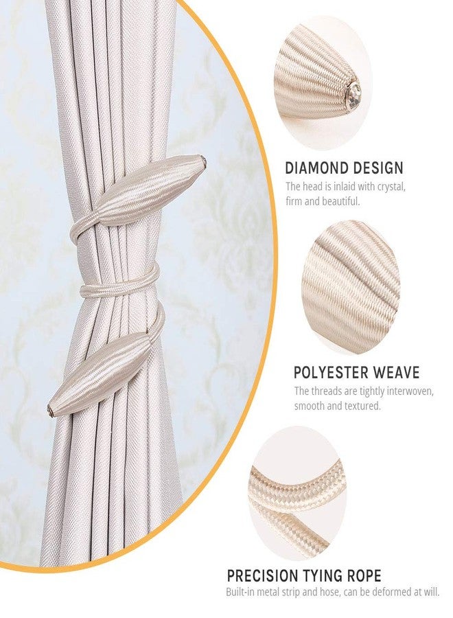 NICEEC 2 Pack Curtain Tiebacks Creative Decorative Window DTwist Tie Backs European Style Random Modelling Curtain Holdbacks for Home and Office Window Drapries(Creamy White) - Image 3