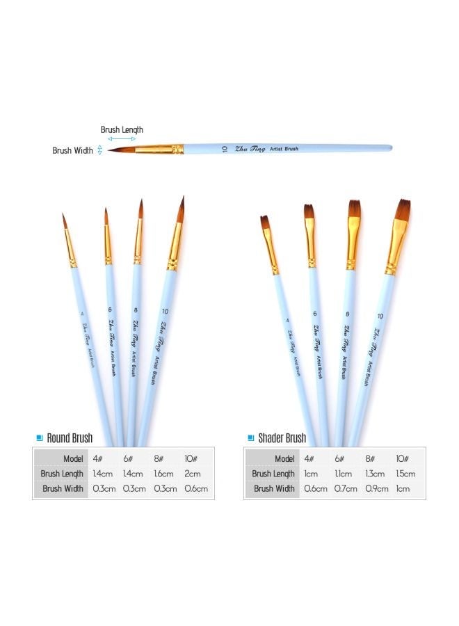 NIBEMINENT 20-Piece Artist Paintbrush Set Blue/Gold/Brown - Image 5
