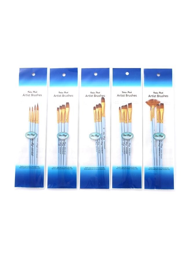 NIBEMINENT 20-Piece Artist Paintbrush Set Blue/Gold/Brown - Image 4