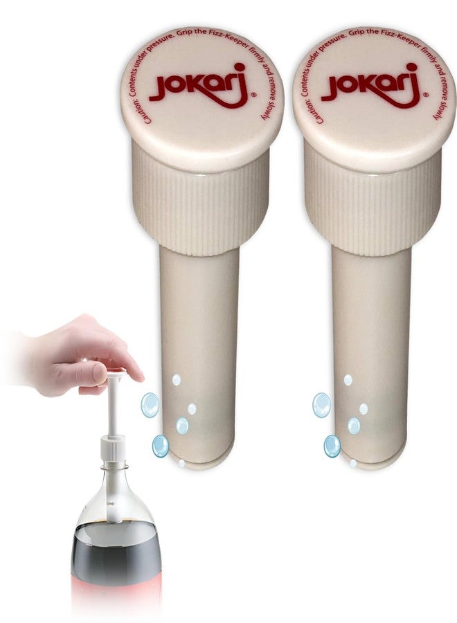 Jokari 05002 – Fizz Keeper Pump Cap for 2 Litre Bottles – White 3.6cm x 8cm - Keeps The Fizz in - 2 Pack - Image 2