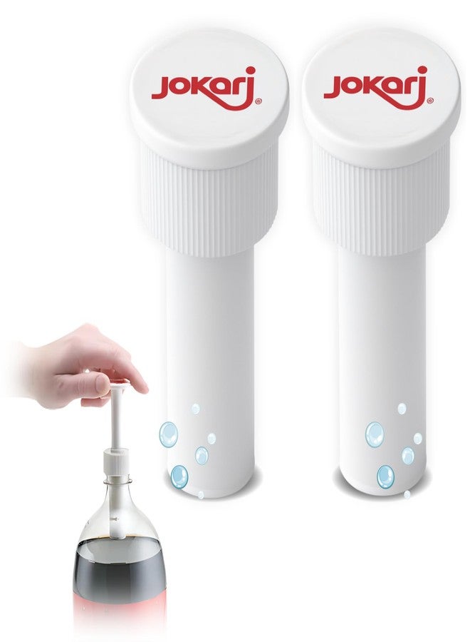 Jokari 05002 – Fizz Keeper Pump Cap for 2 Litre Bottles – White 3.6cm x 8cm - Keeps The Fizz in - 2 Pack - Image 1