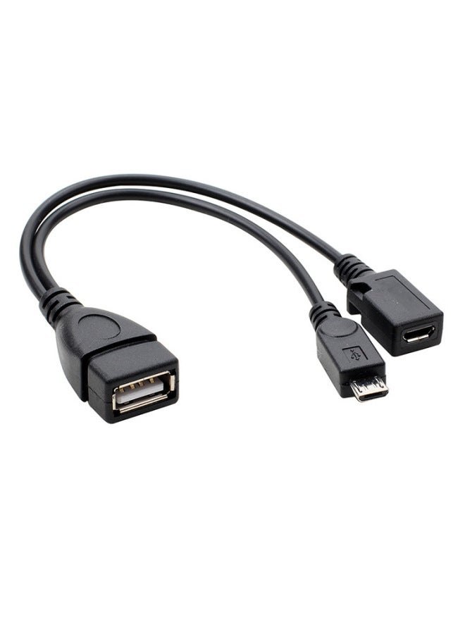 Can Be Connected To External Power Mobile Phone Tablet Micro Usb Otg Data Cable With Power Port Micro Usb Cable - Image 1