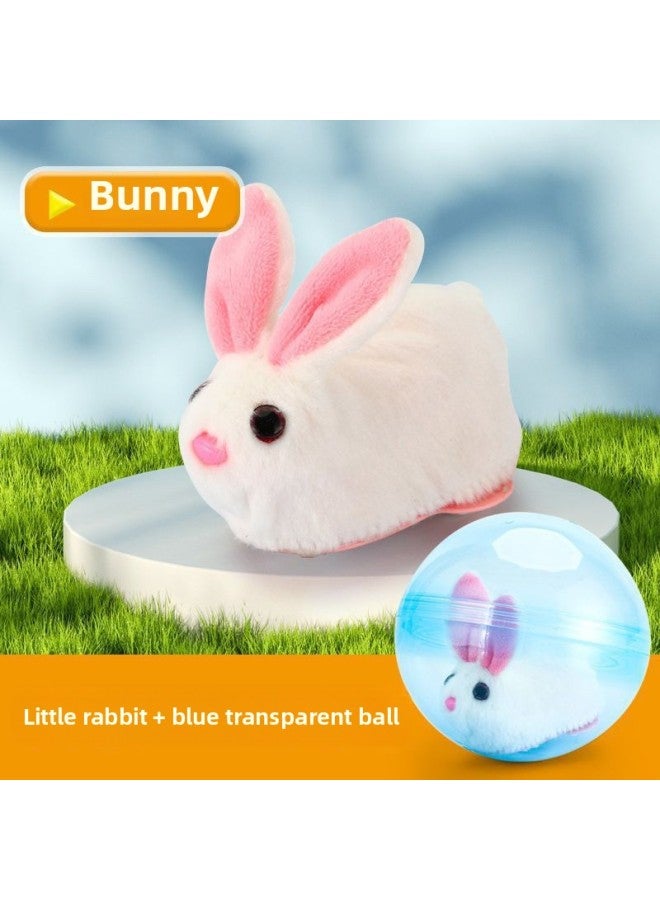 Shake The Same Electric Rabbit Cat Hamster Rolling Ball Cat Electronic Plush Dog Dog Toy Explosion Unlimited-Color:❣[color Box] Little White Rabbit Crawling Ball (blue Ball)❣-Specifications:❣ With Ordinary Battery ❣  - Image 1