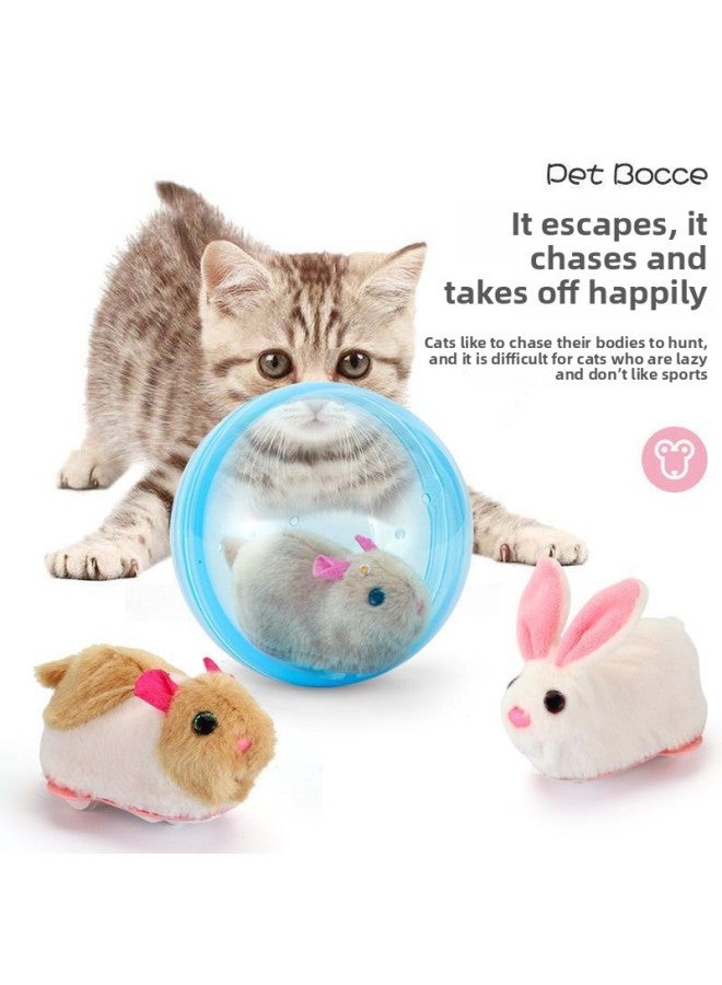 Shake The Same Electric Rabbit Cat Hamster Rolling Ball Cat Electronic Plush Dog Dog Toy Explosion Unlimited-Color:❣[color Box] Little White Rabbit Crawling Ball (blue Ball)❣-Specifications:❣ With Ordinary Battery ❣  - Image 5