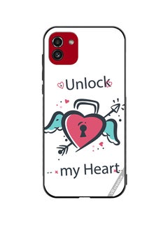 Protective Case Cover For Samsung Galaxy A03 Unlock My Heart Design Multicolour