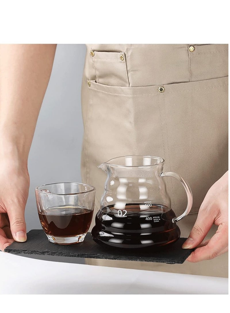 SYOSI Heat Resistant Glass Hand Drip Coffee Pot Coffee Server Kettle Coffee Maker Teapot/Clear Glass Range Standard Coffee Server(20oz) - Image 4