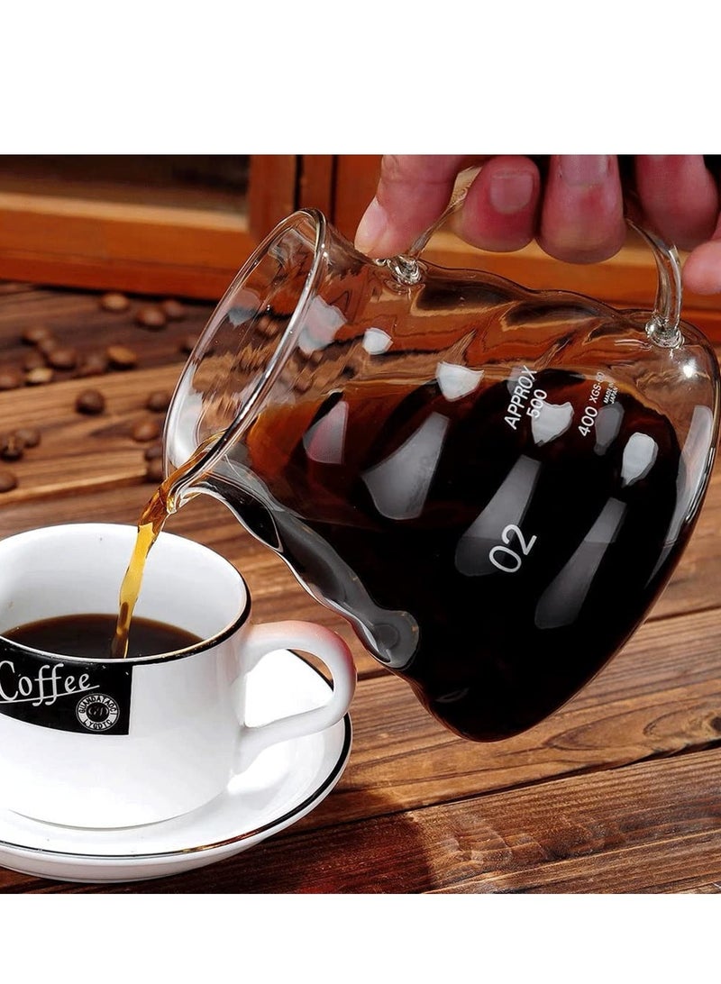 SYOSI Heat Resistant Glass Hand Drip Coffee Pot Coffee Server Kettle Coffee Maker Teapot/Clear Glass Range Standard Coffee Server(20oz) - Image 5