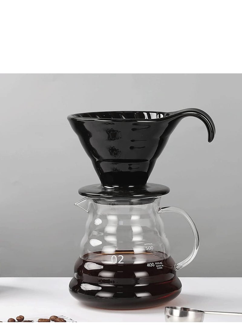 SYOSI Heat Resistant Glass Hand Drip Coffee Pot Coffee Server Kettle Coffee Maker Teapot/Clear Glass Range Standard Coffee Server(20oz) - Image 2