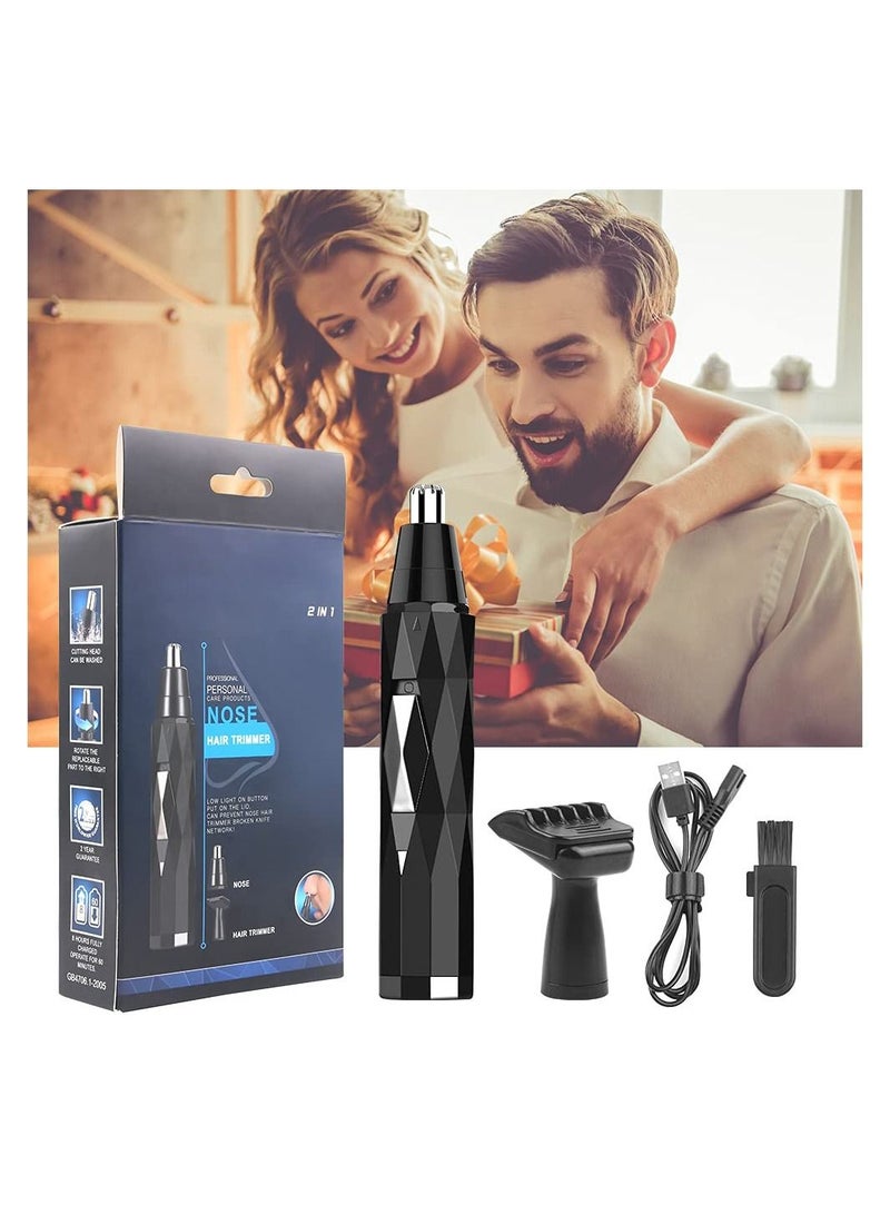 NIBEMINENT Nose Hair Trimmer for Men 2-in-1 Painless Nasal and Ear Clipper USB Rechargeable Facial Lightweight Detail - Image 2