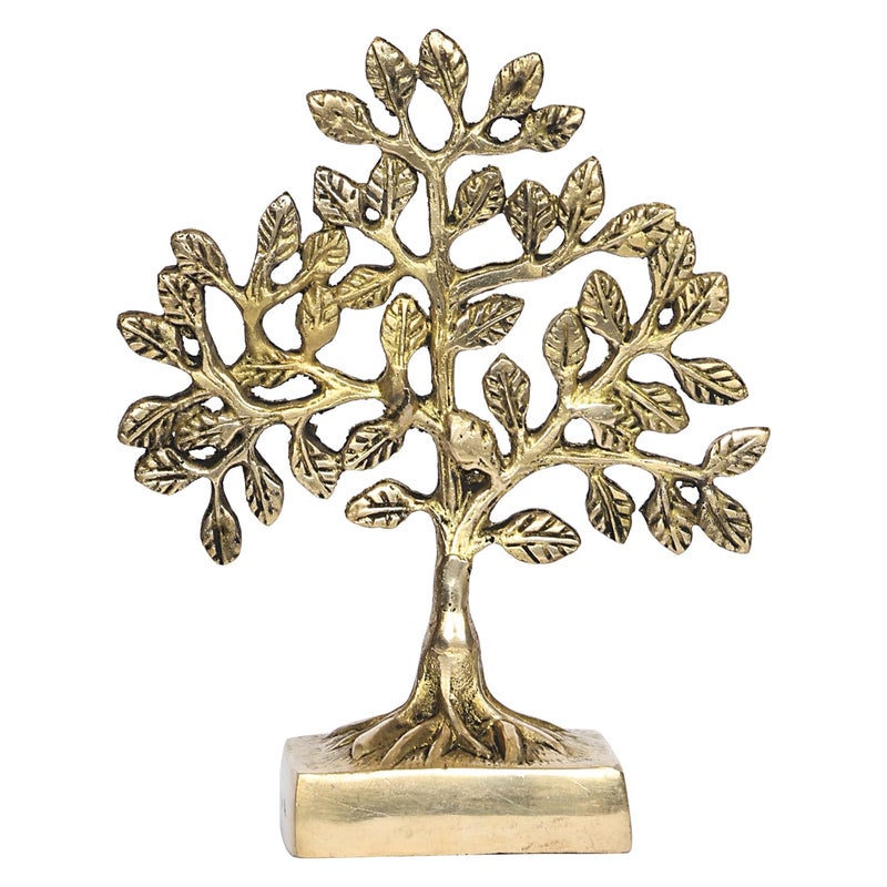 ARTVARKO Brass Kalpavriksha Tree of Life Vastu Fengshui Good Luck Decor Showpiece Gift 7 Inch - Image 2
