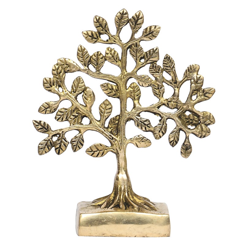 ARTVARKO Brass Kalpavriksha Tree of Life Vastu Fengshui Good Luck Decor Showpiece Gift 7 Inch - Image 5