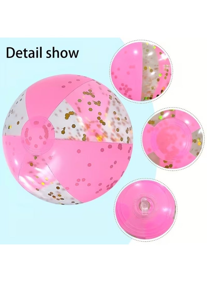 Goolsky PVC Inflatable Glitter Beach Ball, Sequin Water Toy for Sand Play and Pool Fun, Extra Large Beach Ball, Large Beach Balls, Floating Ball, Pool Beach Ball, Disco Ball Beach Ball, Beach Accessories, Pool Float, Summer Fun, Sequin Ball, Festive Ball, Lightweight Float, Durable Inflatable, Floating Accessory, Vacation Essentials, Family Fun - Image 3
