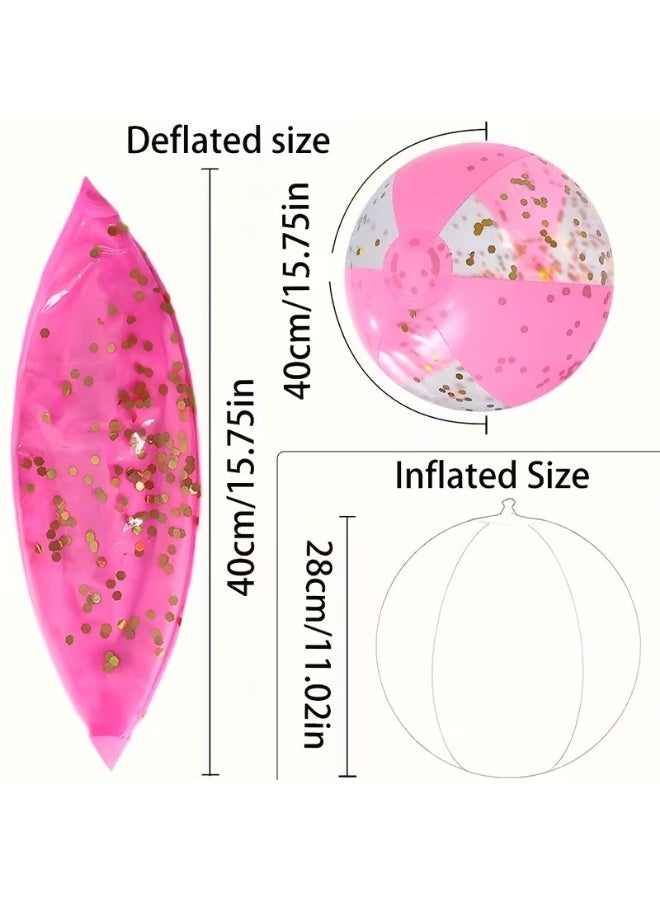 Goolsky PVC Inflatable Glitter Beach Ball, Sequin Water Toy for Sand Play and Pool Fun, Extra Large Beach Ball, Large Beach Balls, Floating Ball, Pool Beach Ball, Disco Ball Beach Ball, Beach Accessories, Pool Float, Summer Fun, Sequin Ball, Festive Ball, Lightweight Float, Durable Inflatable, Floating Accessory, Vacation Essentials, Family Fun - Image 4