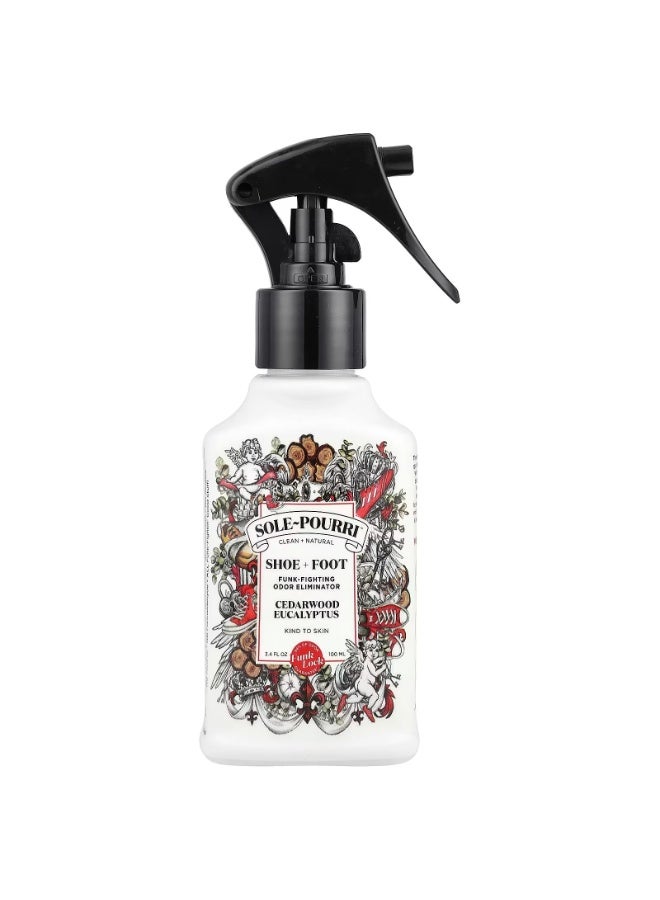 Poo-Pourri, Sole-Pourri™ Shoe+ Foot, Funk-Fighting Odor Eliminator, Cedarwood Eucalyptus, 3.4 fl oz (100 ml) - Image 1