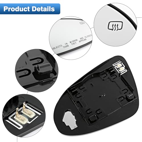 TOP-MAX Passenger Side Mirror Glass Compatible with Toyota Camry 2012-2017, Avalon Hybrid 2013-2018, Right Side Convex Rearview Mirror Glass Power Heated, Replaces 87917-06400 - Image 4