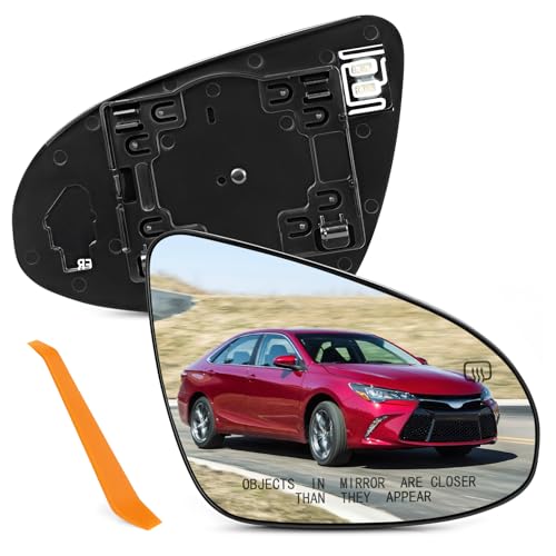 TOP-MAX Passenger Side Mirror Glass Compatible with Toyota Camry 2012-2017, Avalon Hybrid 2013-2018, Right Side Convex Rearview Mirror Glass Power Heated, Replaces 87917-06400 - Image 1