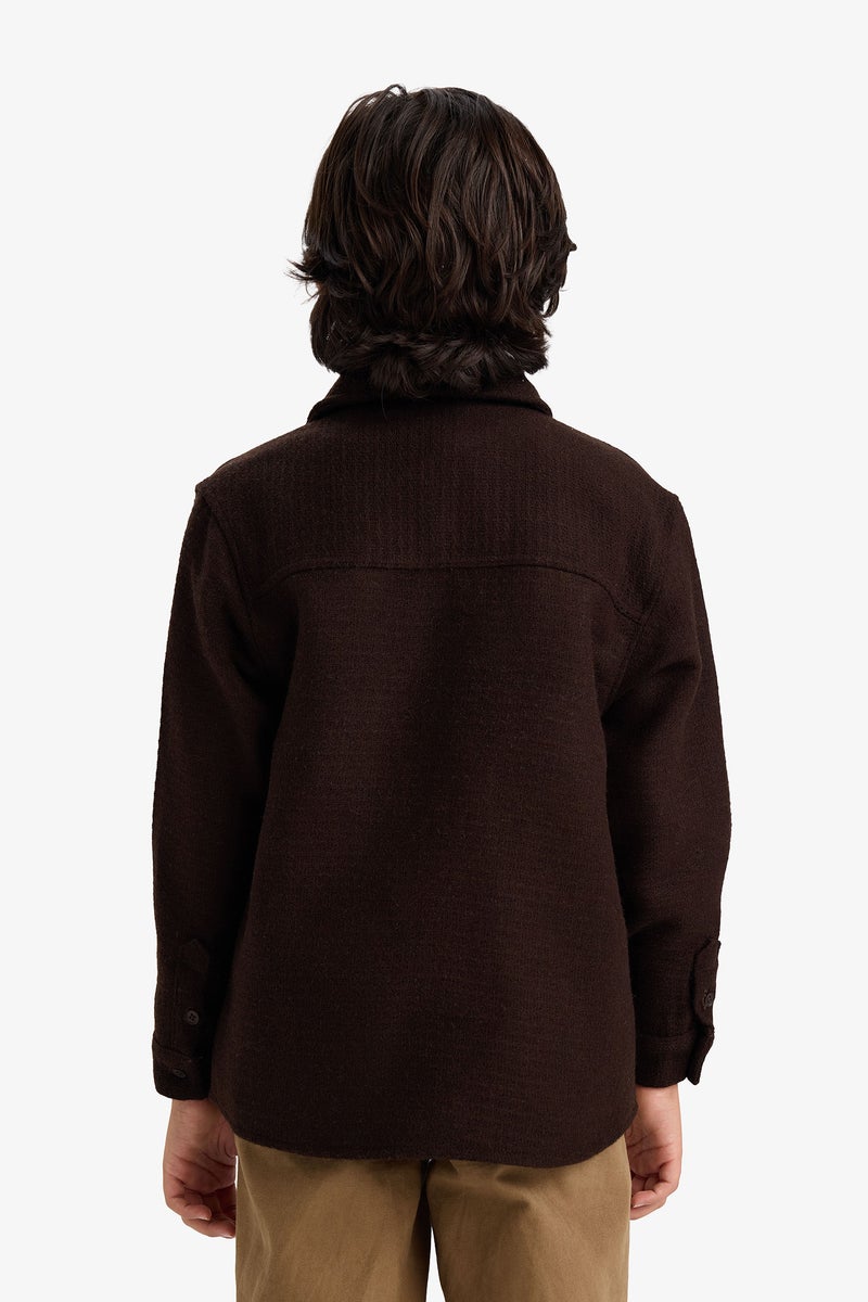 ديفاكتو قميص بولو اولادي كم طويل اوفر سايز بياخة بولو - Image 5