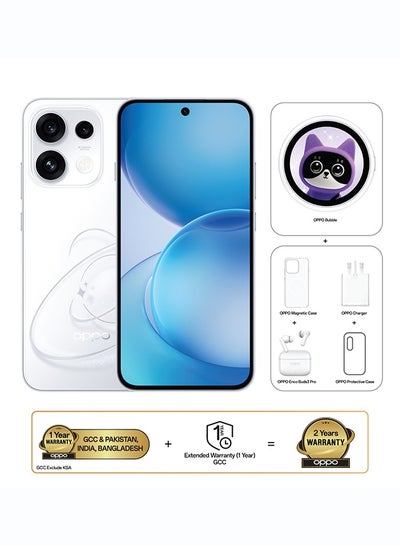 OPPO Reno16 F AI Phone Dual SIM 5G Pop White 12GB RAM 256GB With OPPO Bubble + OPPO Enco Buds3 Pro + OPPO Magnetic Case