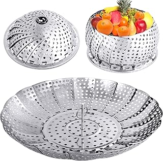YLYL YLYL Veggie Vegetable Steamer Basket, Folding Steaming Basket, Metal Stainless Steel Steamer Basket Insert, Collapsible - Image 1