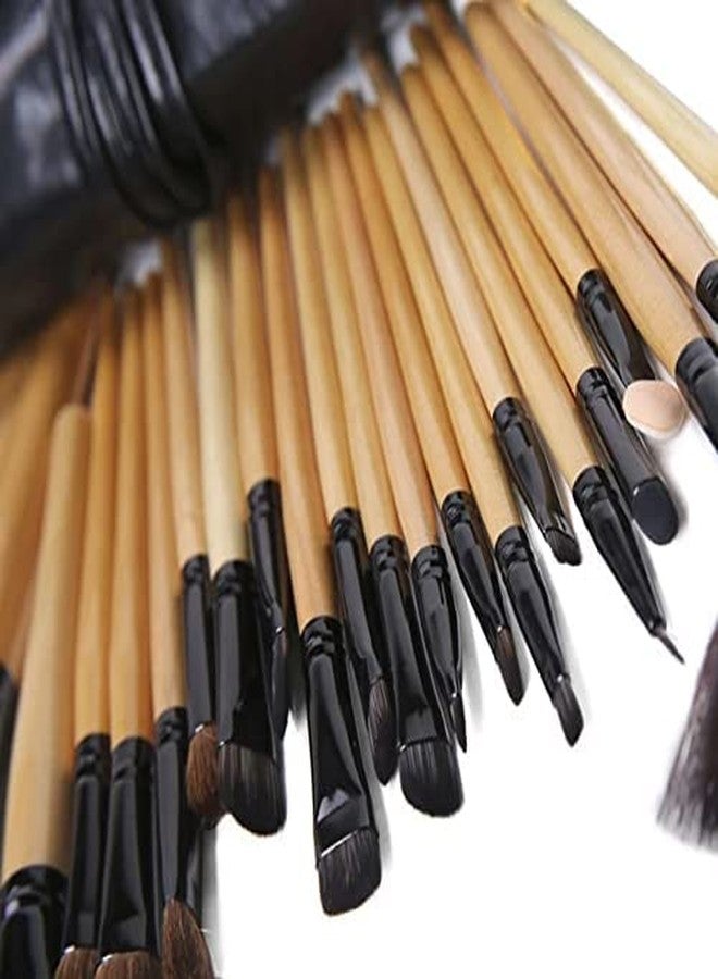 Tuch-much Tuch - Much 24pcs Makeup Brush Set for Foundation| Face Powder| Blush Blending Brushes| Wooden Handle Cruelty-free Synthetic Fiber| Bristles With Leather Case| (Handle May Vary) - Image 2