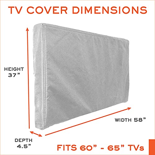 Bozzcovers Outdoor TV Cover 60-65 inch - with Zipper, Weatherproof, Waterproof 360 Degrees Protection, Soft Non Scratch Interior - Warm Gray - Image 2