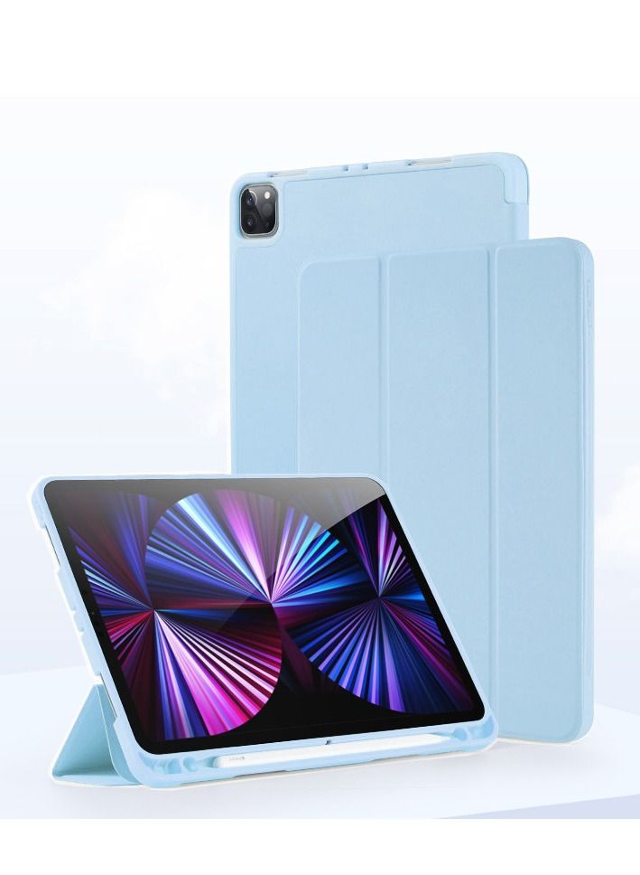 Blue Soft Case Bottom Protective With Pen Slot For iPad