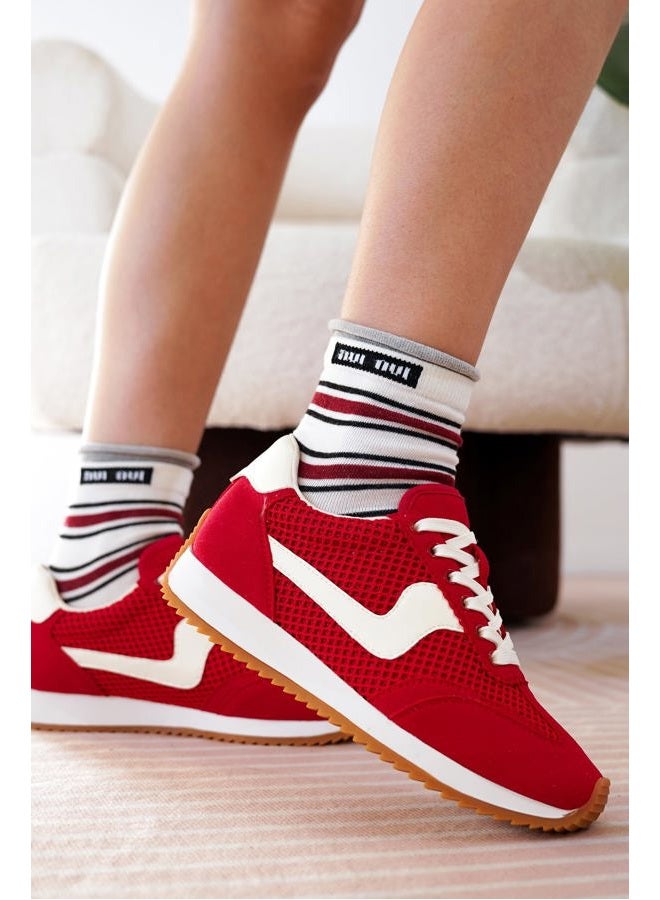 Project Cloud Sneakers for Women – Lightweight Lace-Up Shoes for Women with Memory Foam Insoles – Trendy Womens Shoes – Non-Slip, Comfortable Womens Sneakers (Madison), Red, 5.5 - Image 2