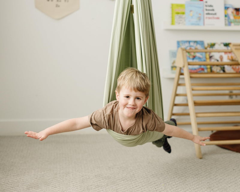 Marlowe & Co Indoor Outdoor Double Layer Cotton Sensory Compression Swing, Special Needs Therapy Swing, Holds 200 Pounds, 360Â° Swivel Hardware Included, Desert Sage - Image 5