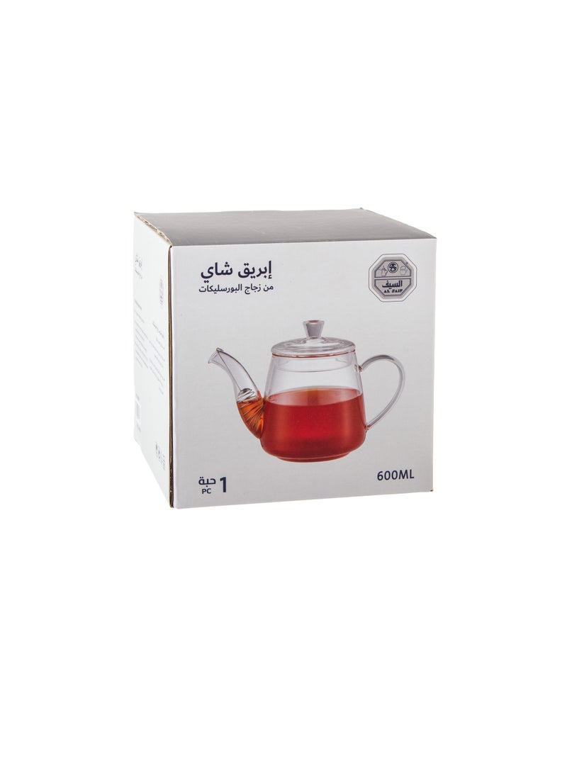 Alsaif Borosilicate Glass Teapot With Strainer Capacity 600 ml - Image 3