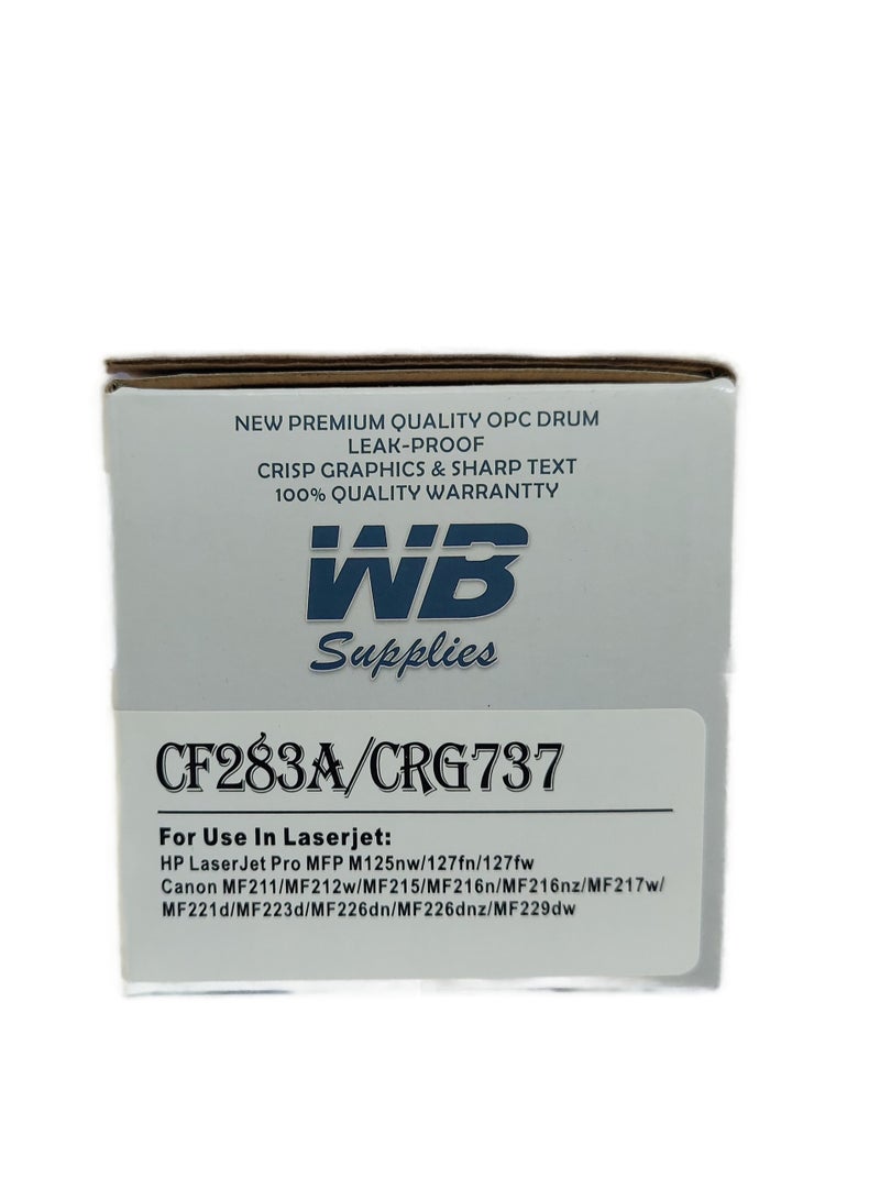 WB 83A CF283A toner cartridge is compatible with HP LaserJet Pro MFP M125, M125nw, M125rnw, M127fn, M127fw, M127fp, M201n, and MFP M225dn in black. - Image 2