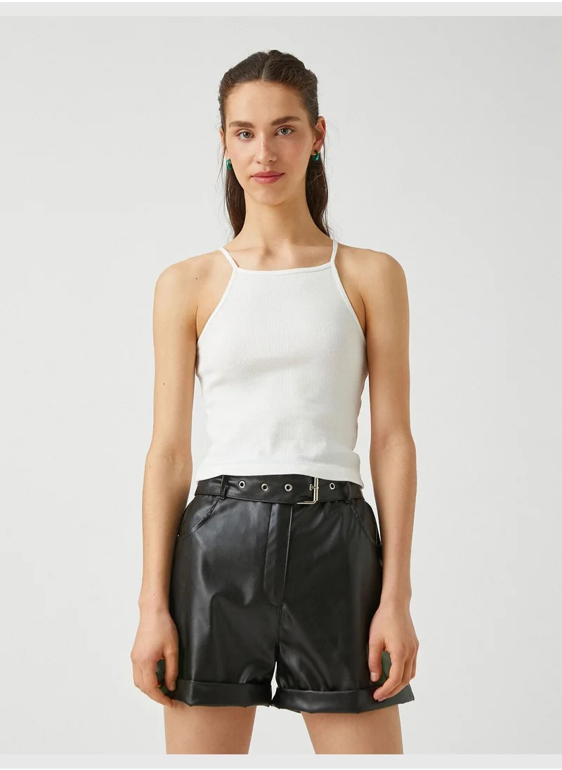 كوتون Halterneck Ribbed Top Tank