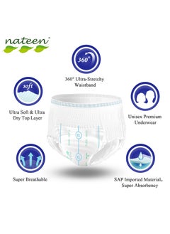 nateen Flexi Maxi Adult Diapers Pants,Incontinence Night Time Pull Up,Extra Large,Waist Size 130-170cm,80 Count Adult Pull Ups,Superior Comfort,Excellent Combination of Protection. (80 Count)  - Image 3