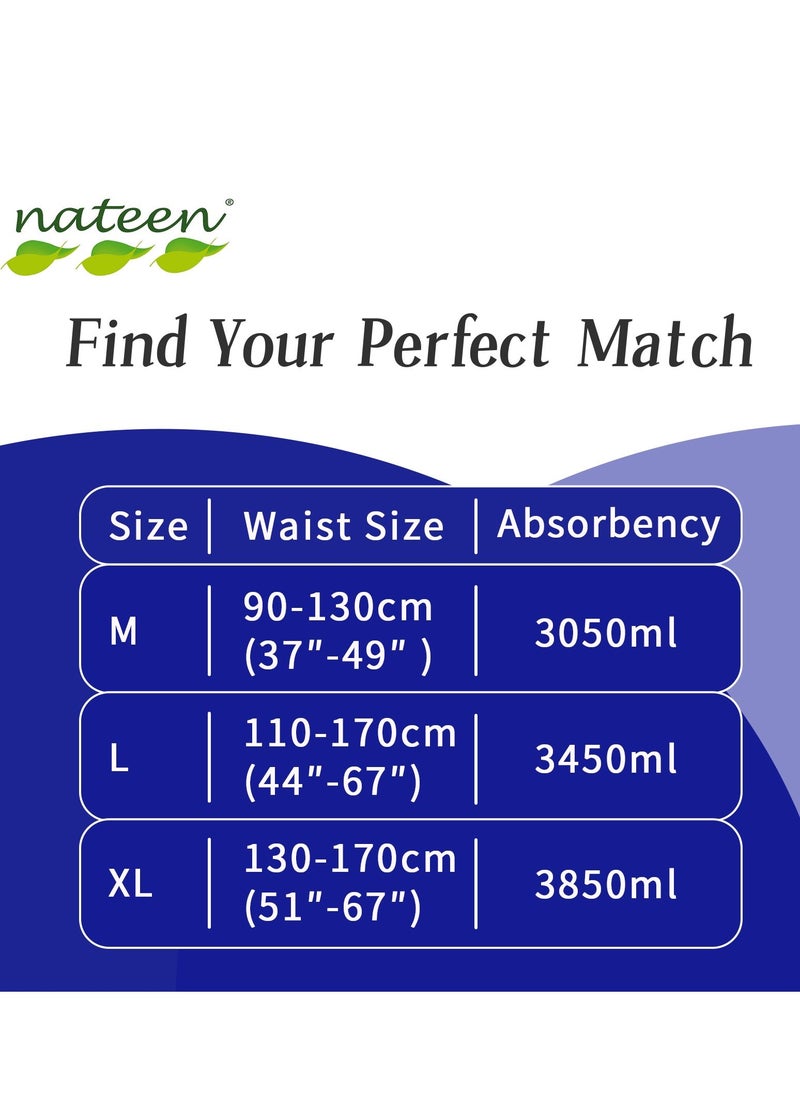 nateen حفاضات Flexi Maxi للبالغين، حفاضات سحب ليلية لسلس البول، كبيرة جدًا، مقاس الخصر 130-170 سم، 80 قطعة من حفاضات السحب للبالغين، راحة فائقة، مزيج ممتاز من الحماية. (80 قطعة)  - Image 5