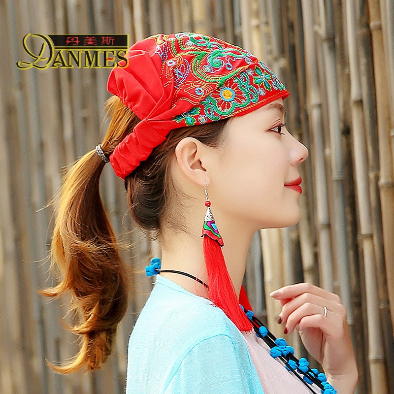 New Ethnic Style Fashion Embroidered Hat Embroidered Hat Travel Casual Headscarf Hat Travel Fashion Adult Hat - Image 4