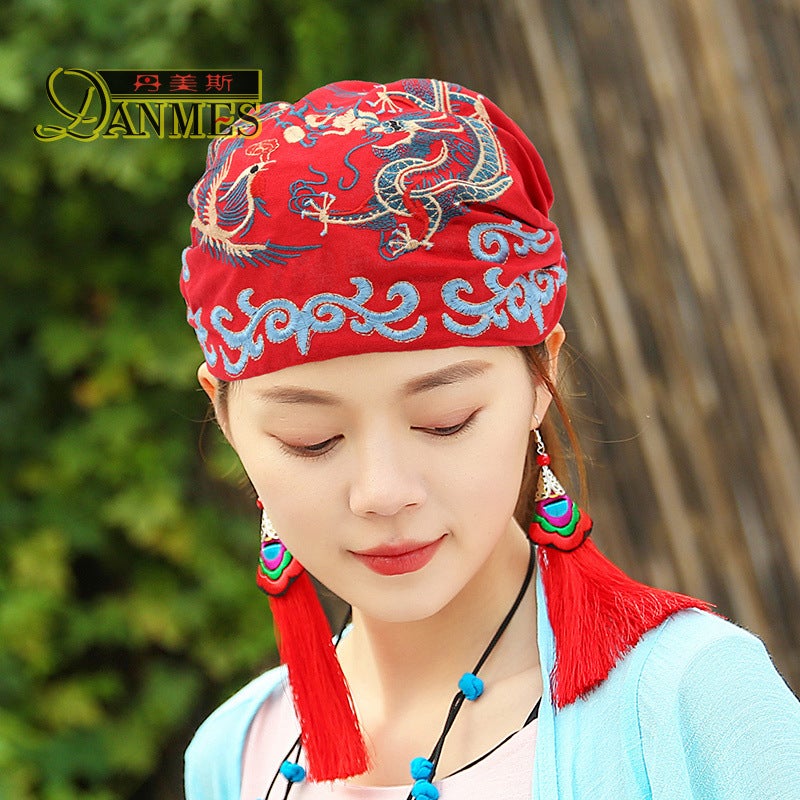 New Ethnic Style Fashion Embroidered Hat Embroidered Hat Travel Casual Headscarf Hat Travel Fashion Adult Hat - Image 1