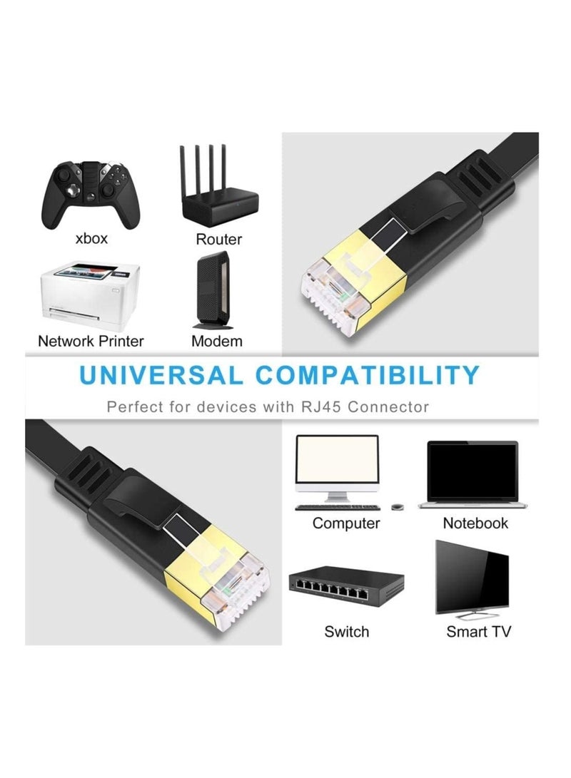 Anmi 30m Cat 7 Ethernet Cable High Speed Flat GB RJ45 LAN 10GB PS600Mhz shieldedInternet Network PatchCord Compatible for Gaming Ps5/Ps4/Ps3 XBOX PC Laptop Modem Router - Image 3
