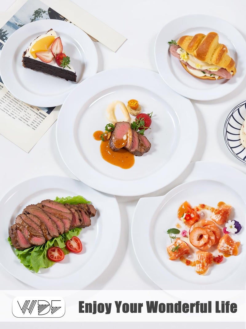 WDF 200pcs White Plastic Plates Disposable - Heavy Duty Plastic Plates for Party - Include 100 x 10 Dinner Plate and 100 x 7 Dessert/Cake Plate - Ideal for Weddings/Parties/Events - Image 5